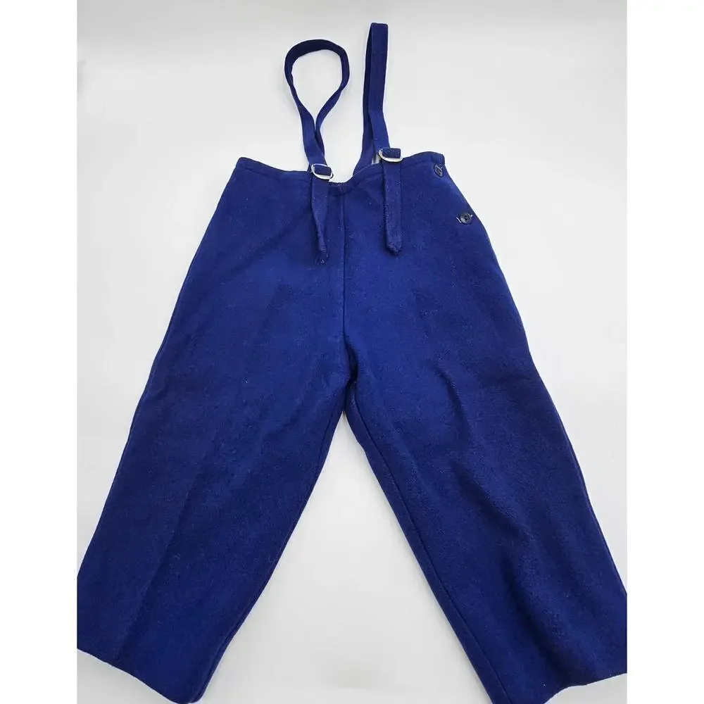 Vintage 50s/60s Girls 3T/4T Navy Blue Peacoat with Matching Pants & Hand Warmer